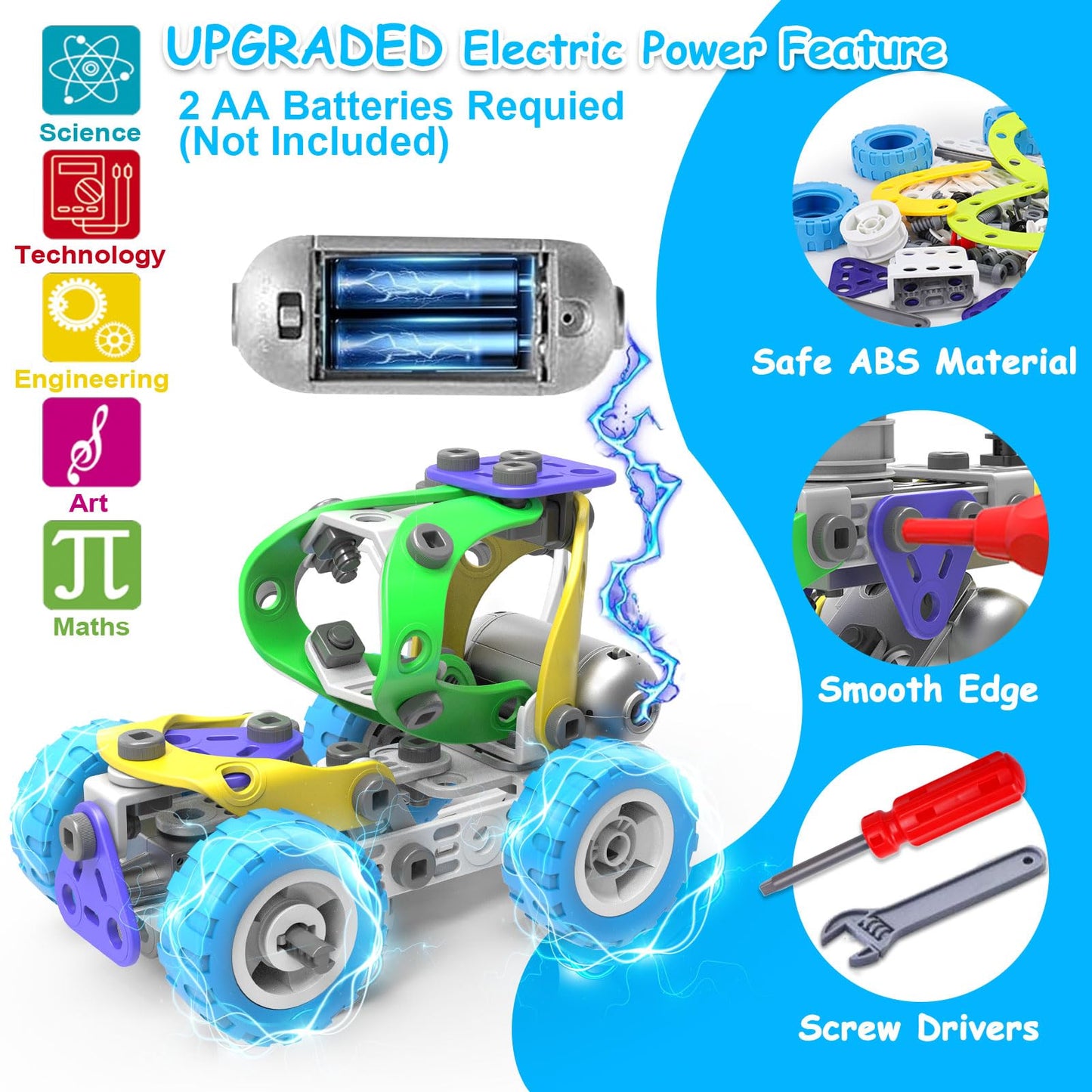 10 in 1 Electric STEM Toys for 5 6 7 8 9+ Year Old Boy Girl Birthday Gifts Educational Building Toys for Kids Ages 4-8 5-7 8-12 Stem Activities Construction Toy for Boys 6-8 8-10 Holiday Idea Gift