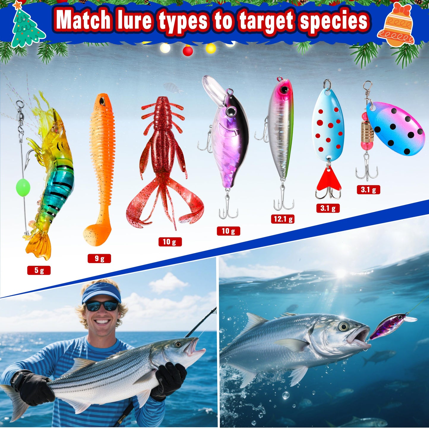 Advent Calendar 2025 Adult Fishing Advent Calendar Fishing Gifts For Men Teens Boys 24 Days Christmas Countdown Calendar Fishing Tackle Lures Gifts For Men
