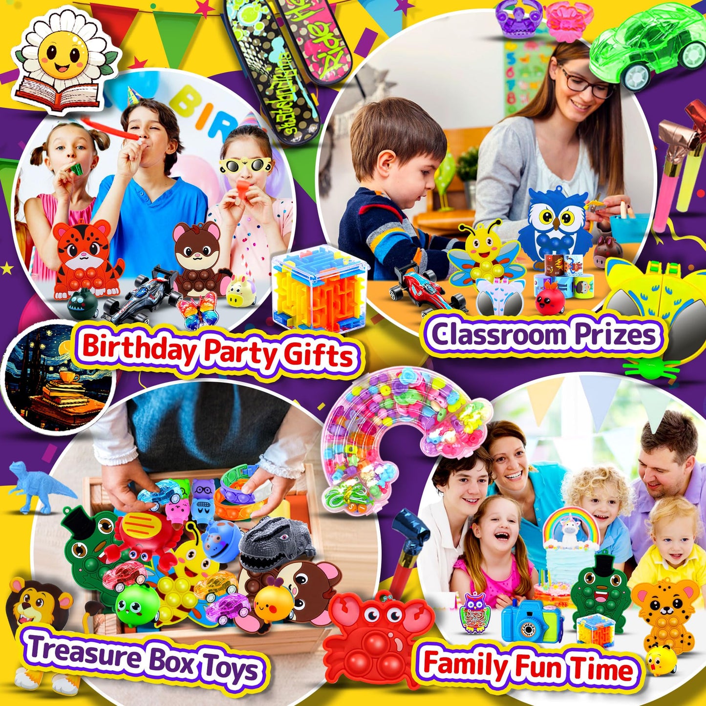 1000 PCS Party Favors for Kids, Bulk Fidget Toys,Goodie Bags Stuffers, Treasure Box Toy for Classroom Prizes, Birthday Gifts, Stocking Pinata Filler Stuffers